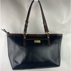 Brahmin Black Leather Tuscan Tri-Texture Tote/ shoulder bag